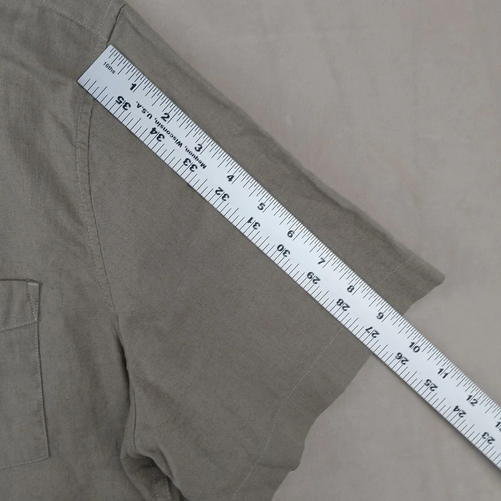 Levis XL Mens Shirt Button Up Short Sleeve Linen Blend FLAW 24x27